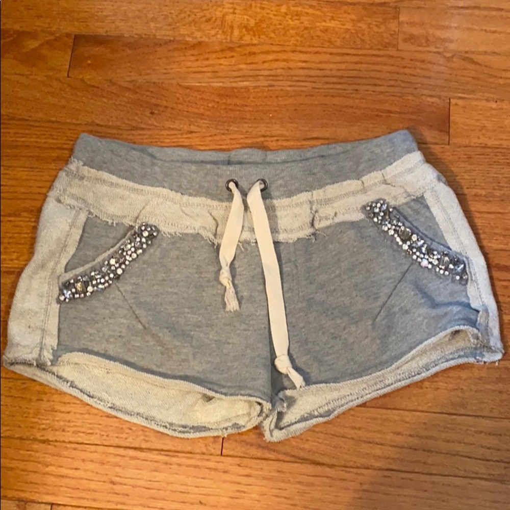 Grey rhinestone shorts, never worn